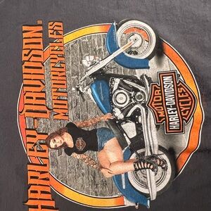 Harley-Davidson Gray Tee with Orange Engine Design